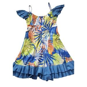 100% Cotton Sleeveless Floral Dress Size 38